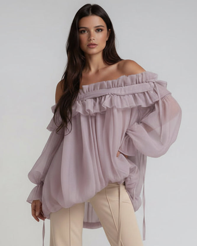 Penelope Chiffon Off-Shoulder Top