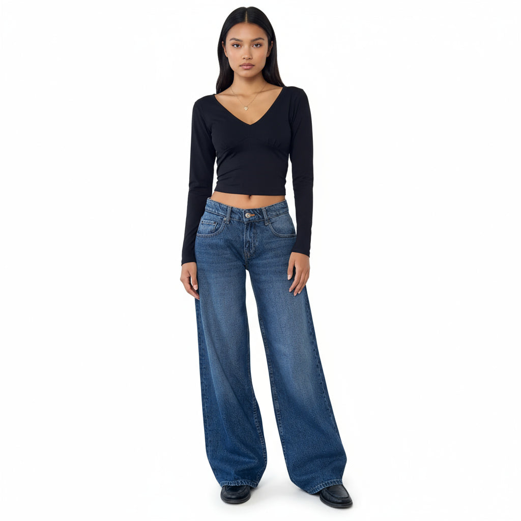 Logan Low Rise Wide Leg Jeans