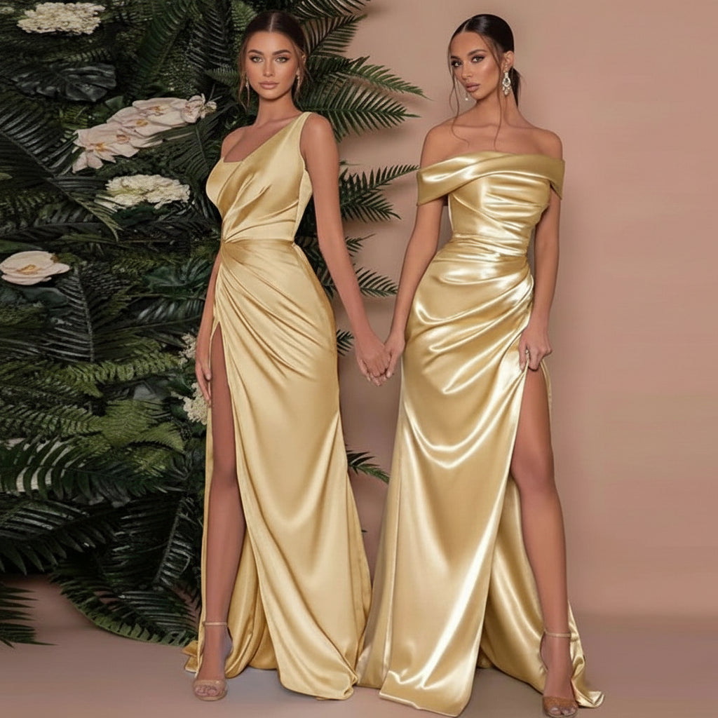 Melanie Satin Strapless Dress