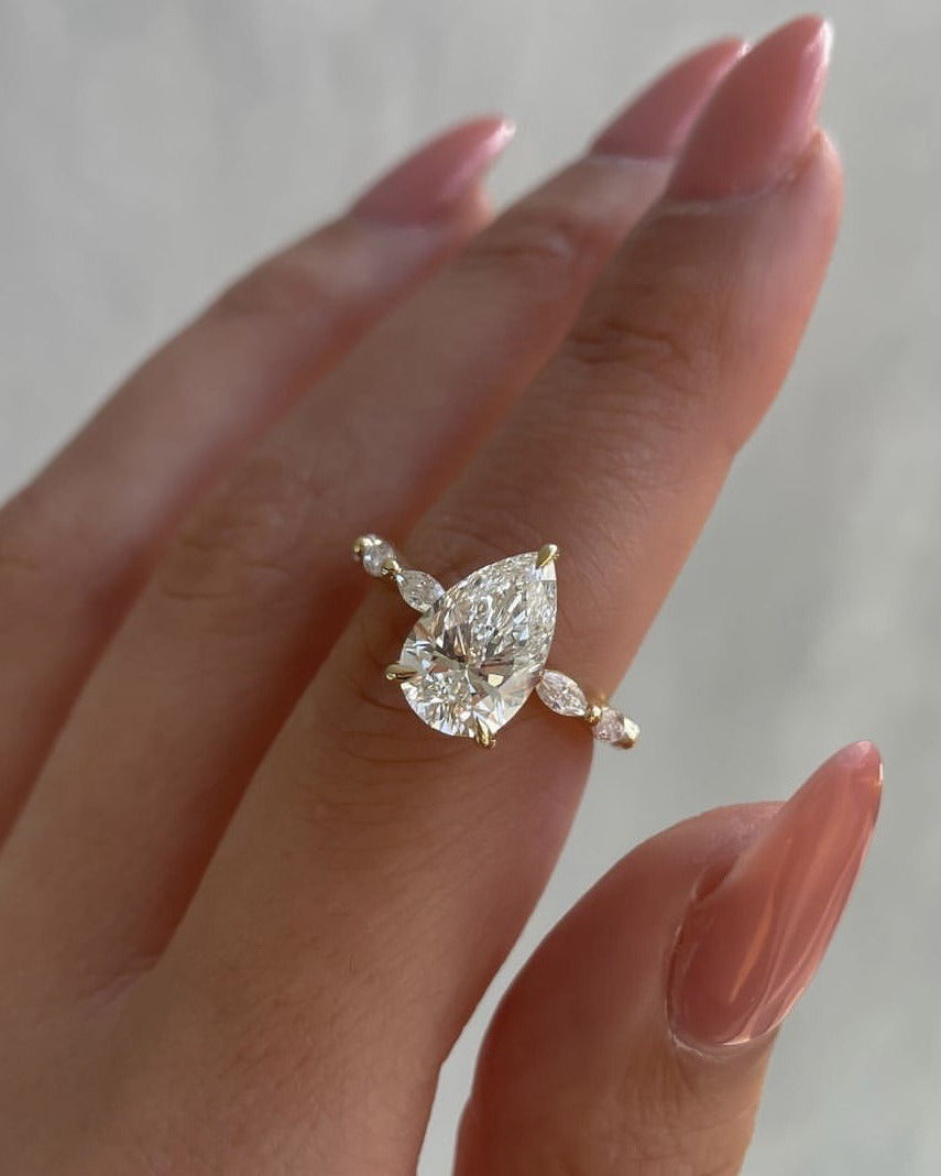 Gold Tear Drop Ring