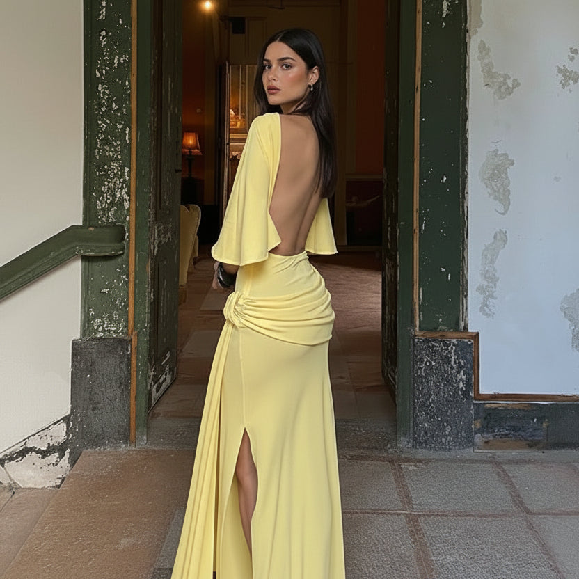 Sunny Ribbon Layered Long Dress