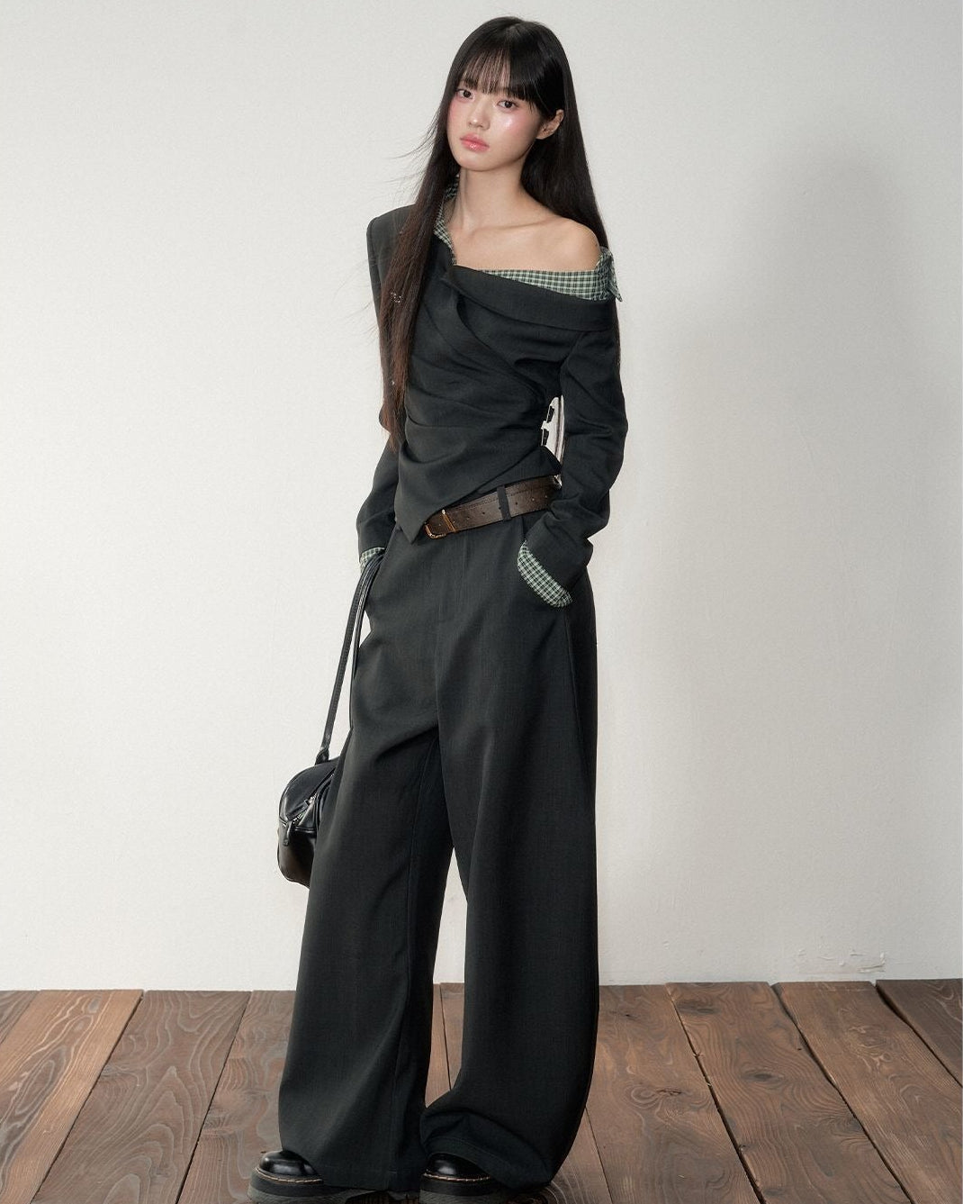 Edith Plaid Off-Shoulder Top