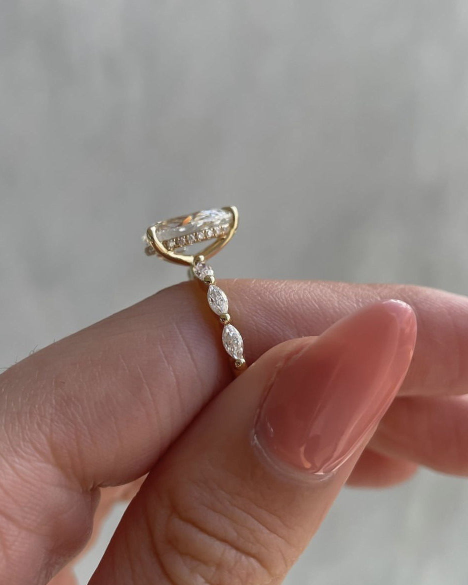 Gold Tear Drop Ring
