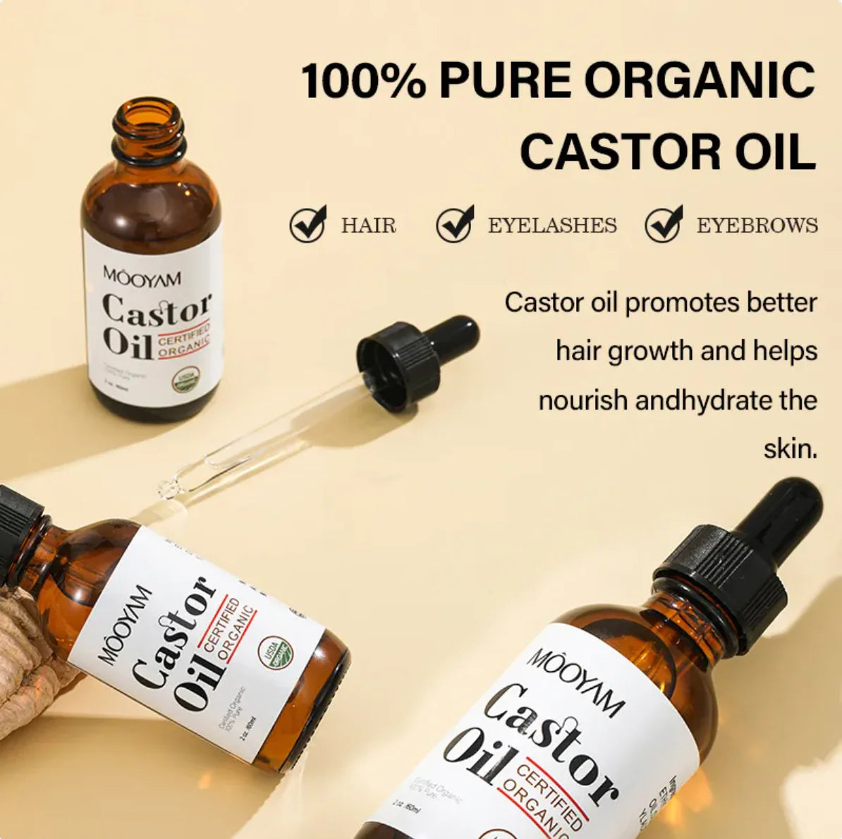 Pure Castor Oil – Multi-Purpose Hair & Skin Care