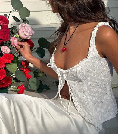 Julie Square Collar Buckle Tank Top