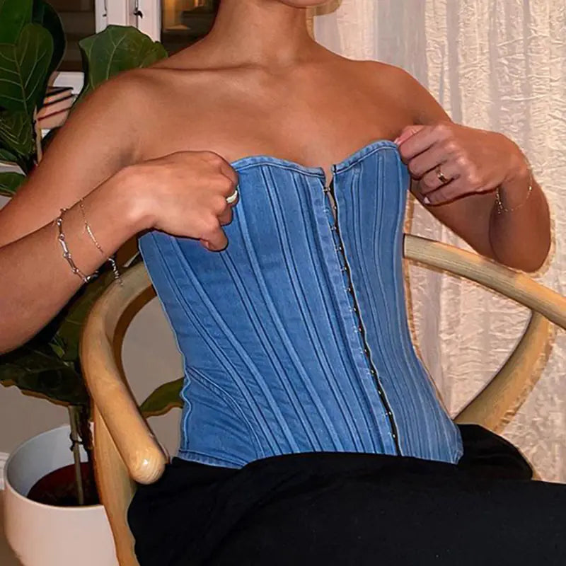 Minna Denim Corset Top