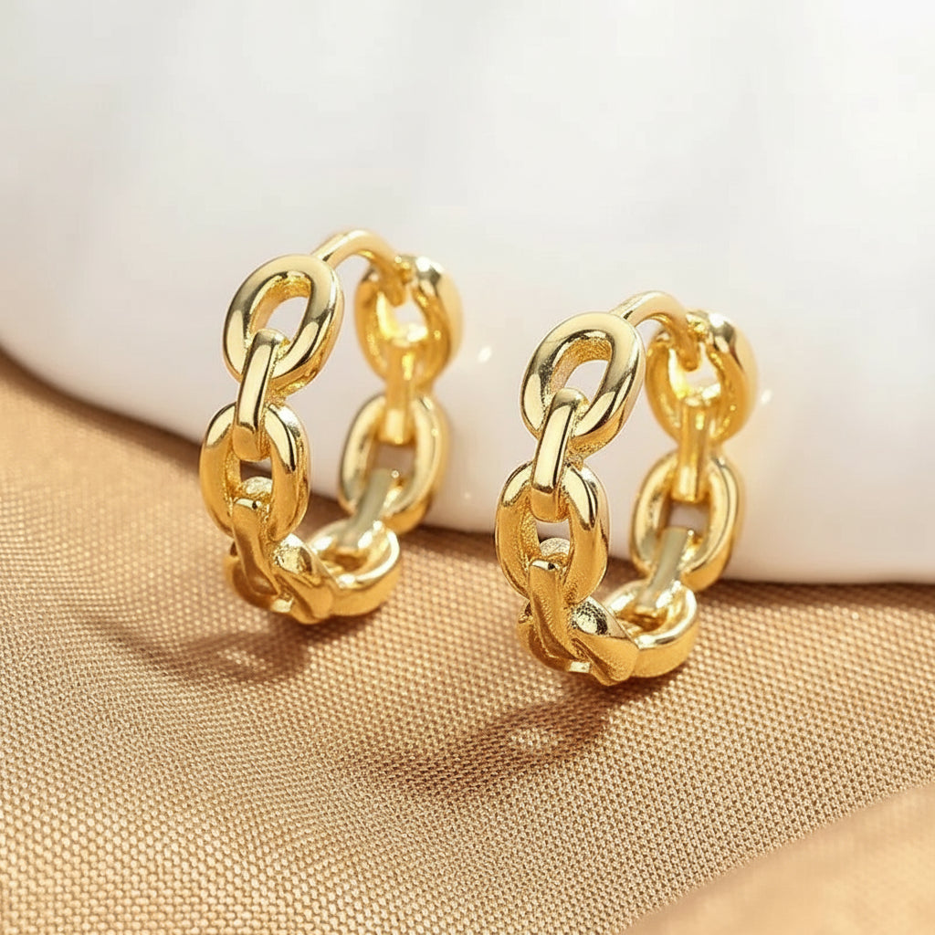Miranda Chain Hoop Earrings