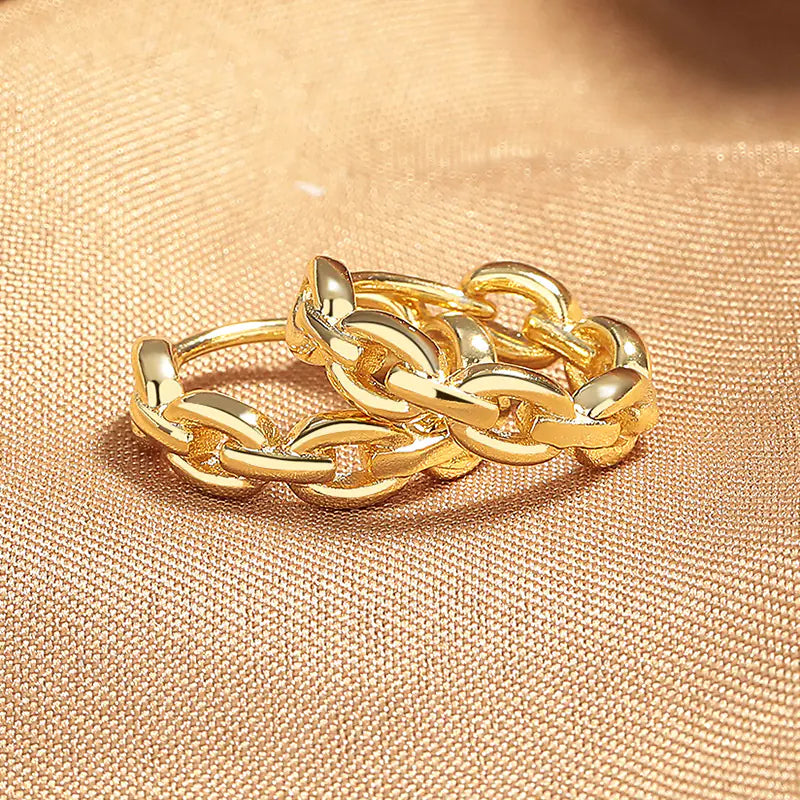 Miranda Chain Hoop Earrings