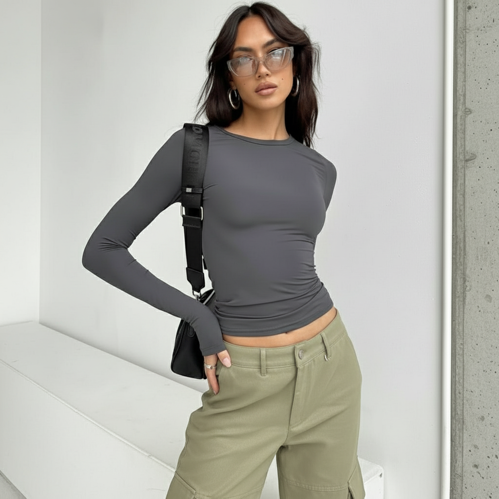 Nylah Round Neck Long Sleeve Top