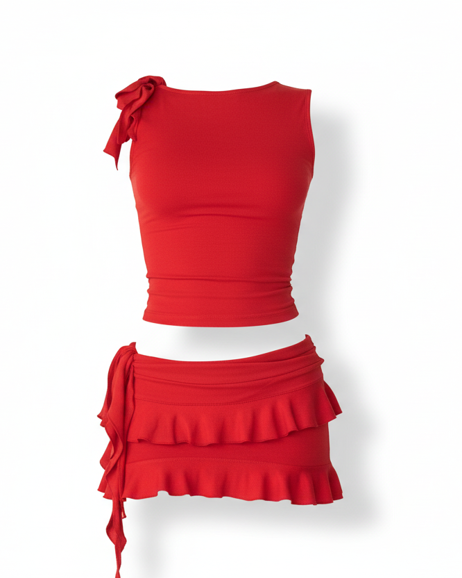 Ibiza Crop Top and Mini Skirt Set