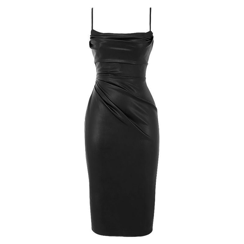 Petra Leather Midi Dress
