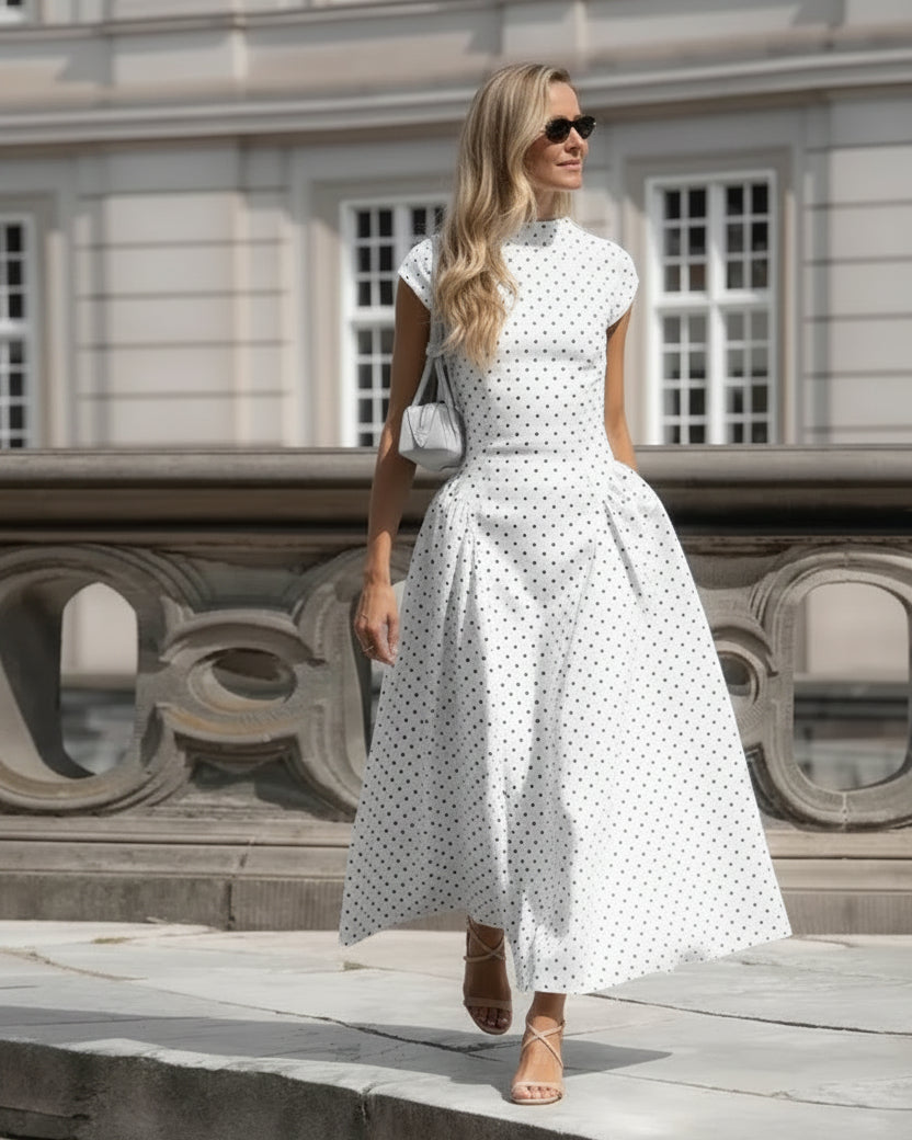 Triana White Polka Dot Dress