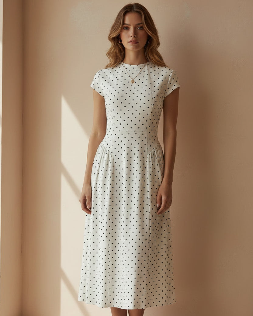 Triana White Polka Dot Dress