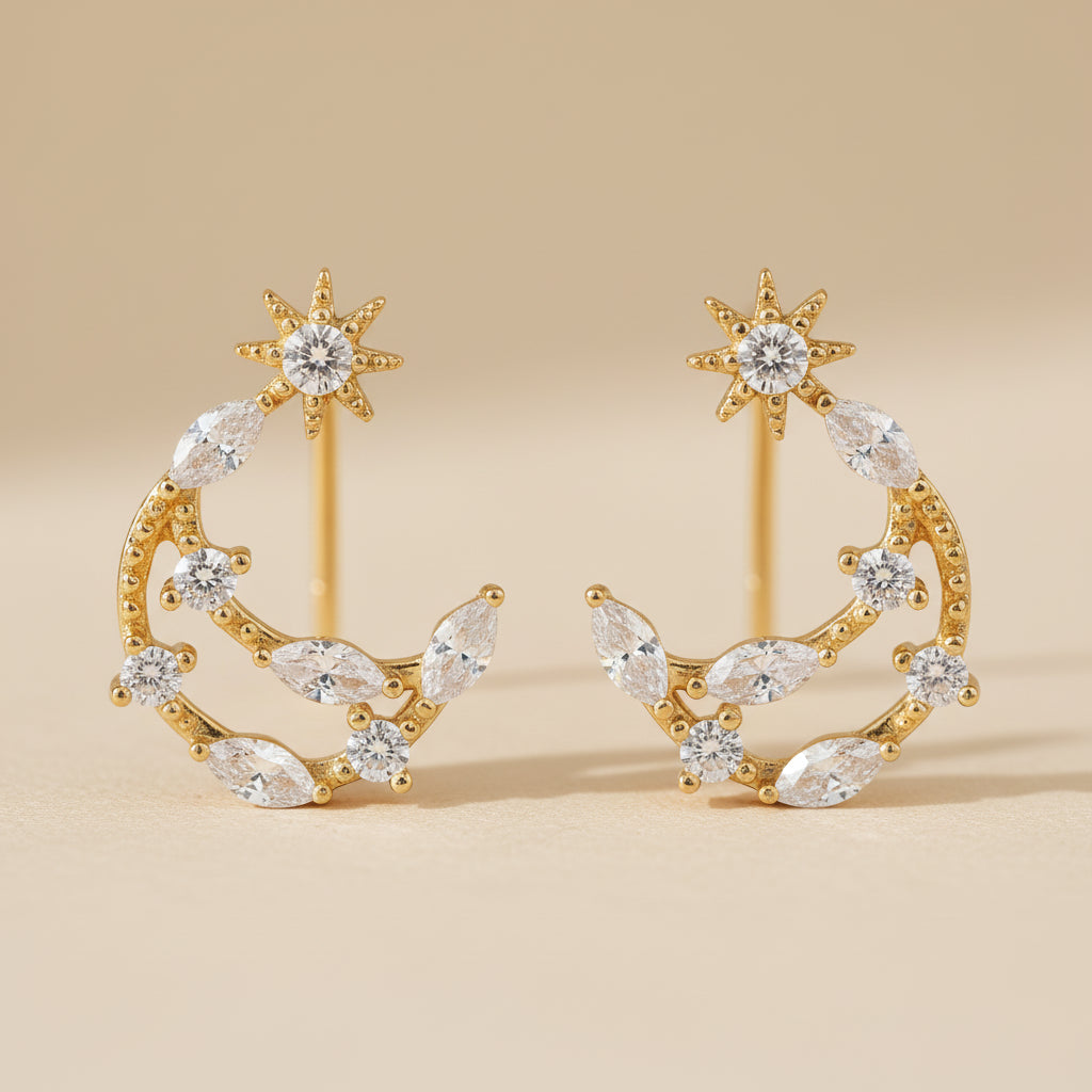 Luna Gold Moon Earrings