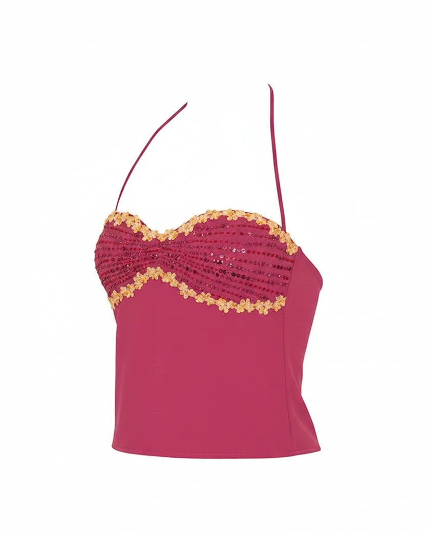 Tamy Halter Crop Corset Sets
