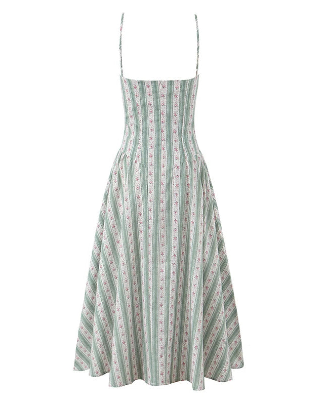 Yana Striped Floral Print Dresses