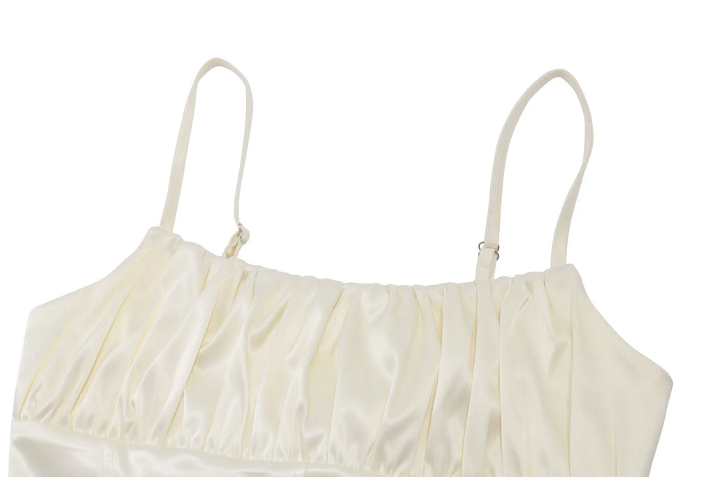 Mimi Satin Ruched Tank Top and Mini Skirt Set