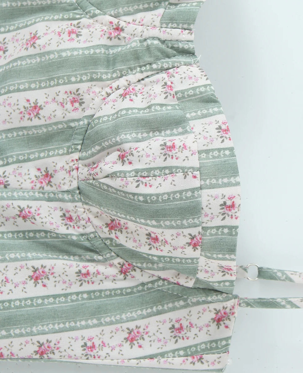 Yana Striped Floral Print Dresses