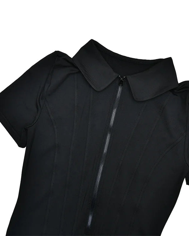 Bibi Draped Ruched Zipper Rompers Dress