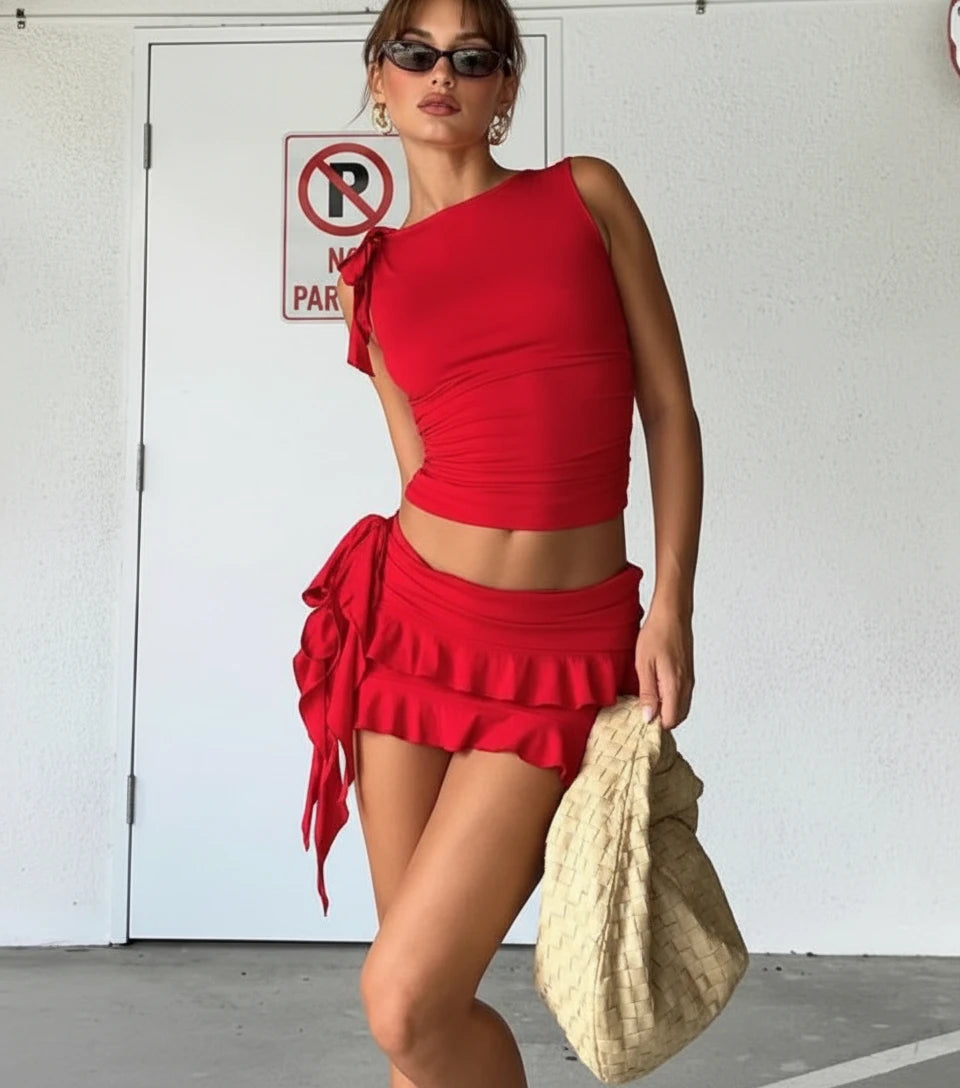 Ibiza Crop Top and Mini Skirt Set