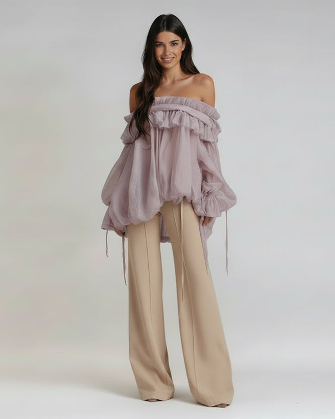 Penelope Chiffon Off-Shoulder Top