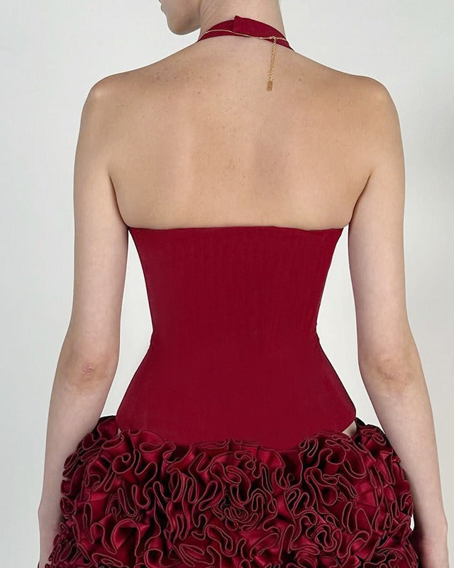 Myla Lace Up Halter neck Top