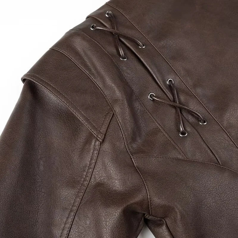 Kris Leather Belted Jacket