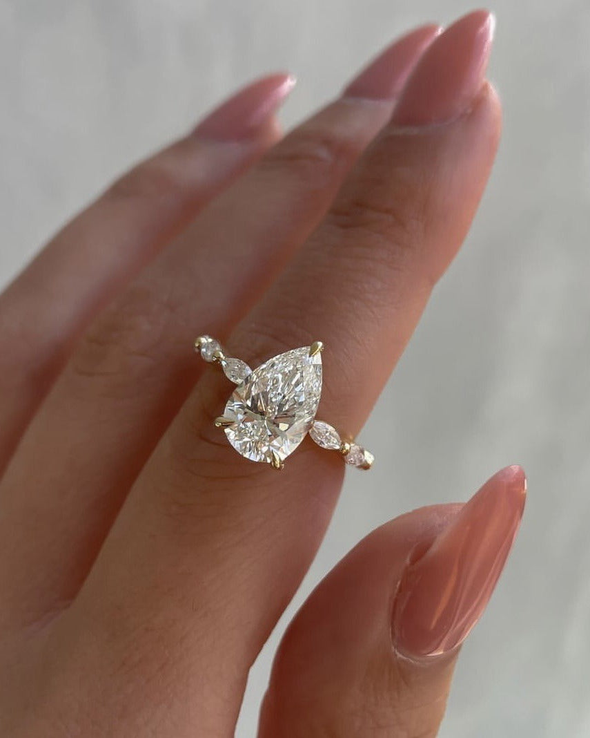 Gold Tear Drop Ring