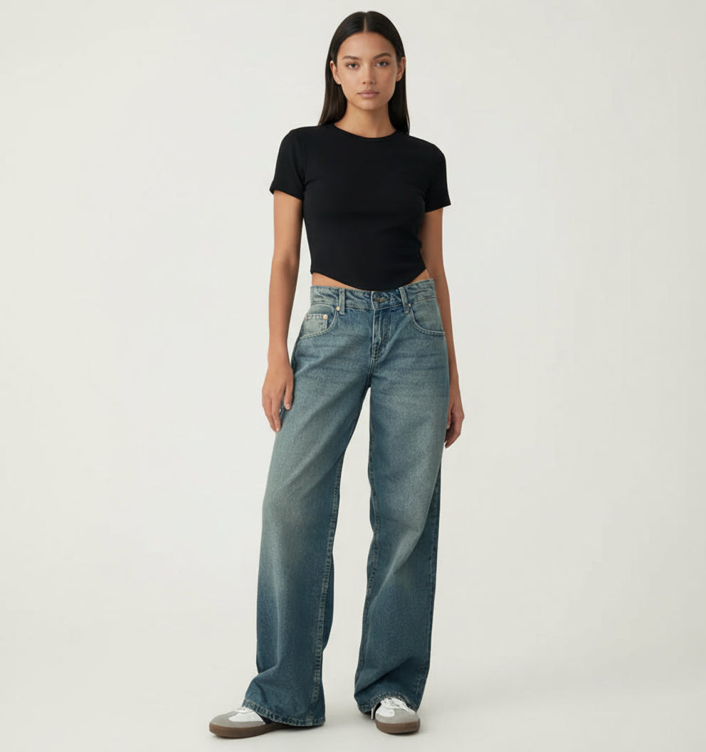Logan Low Rise Wide Leg Jeans
