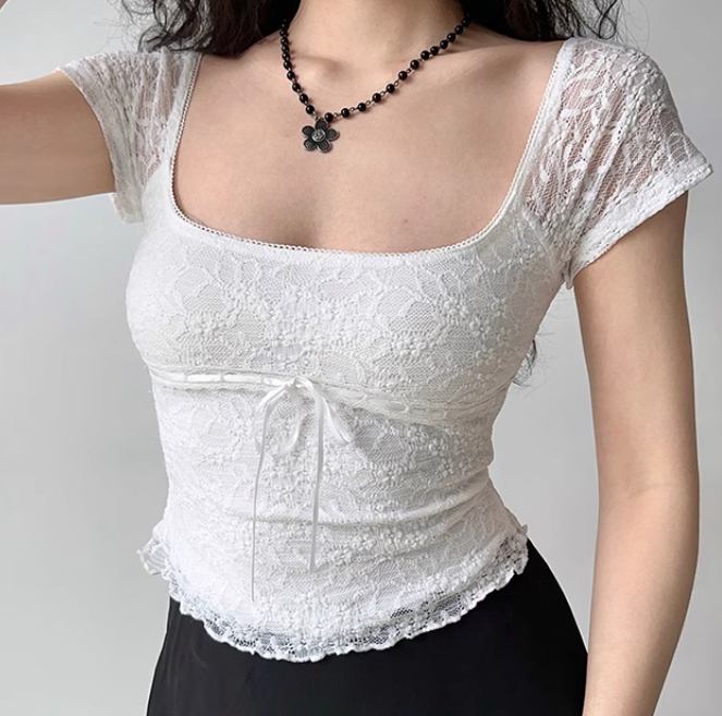 Amour Floral Square Neck Top