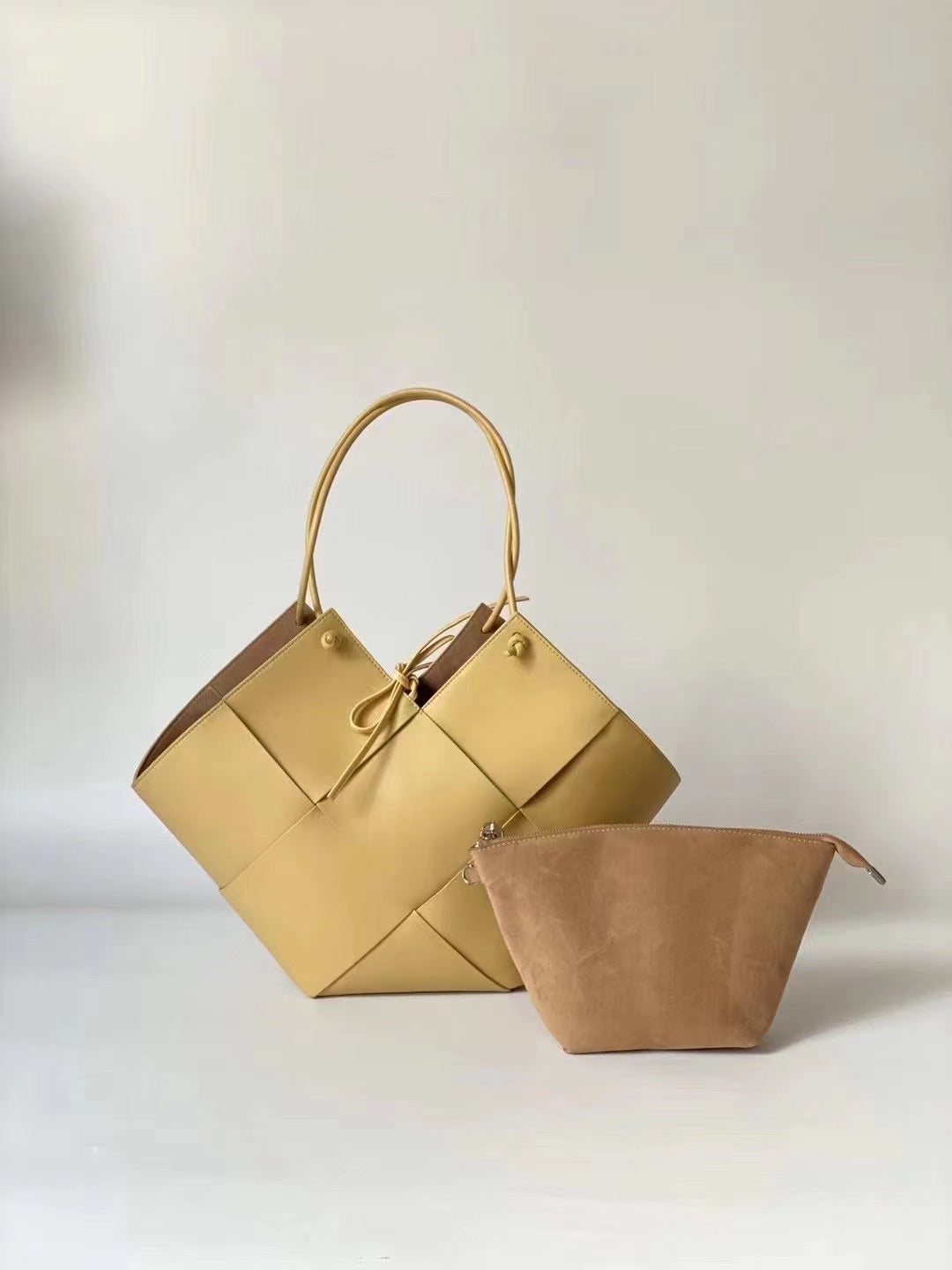 Mica Woven Soft Leather Handbag