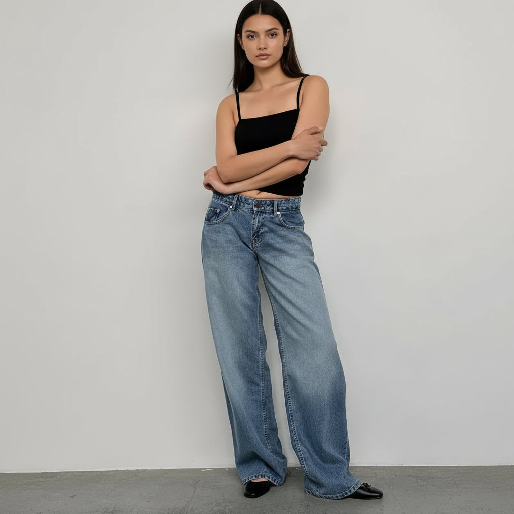 Logan Low Rise Wide Leg Jeans