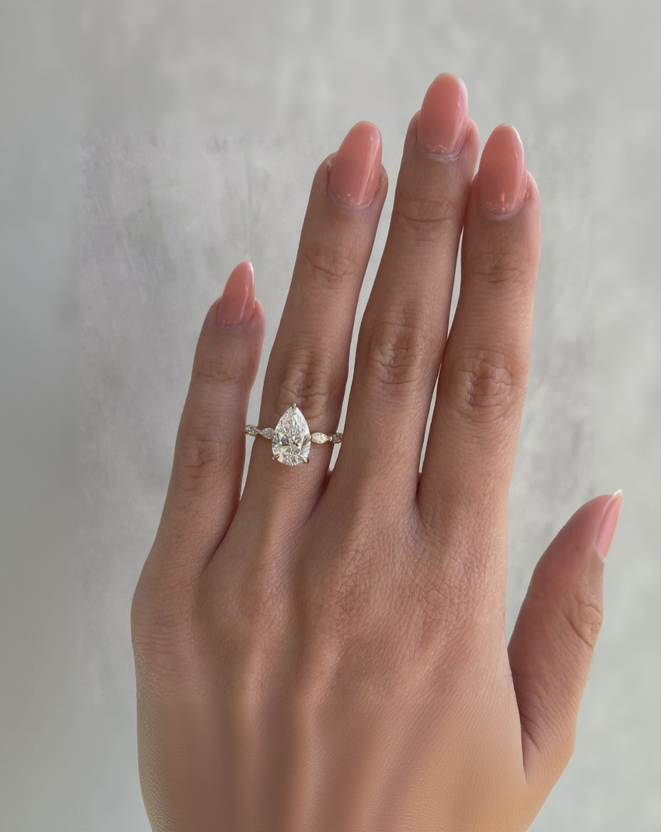 Gold Tear Drop Ring