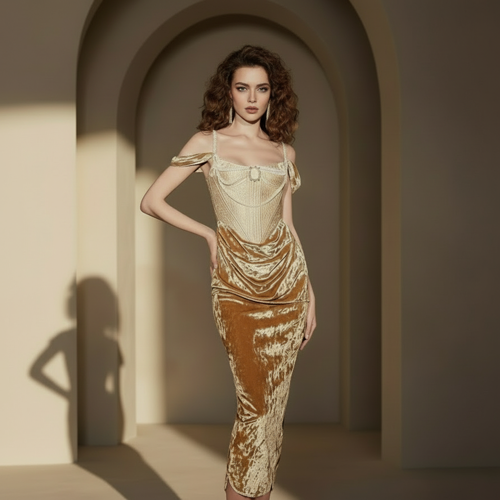 Frida Jacquard Fishbone  Dress