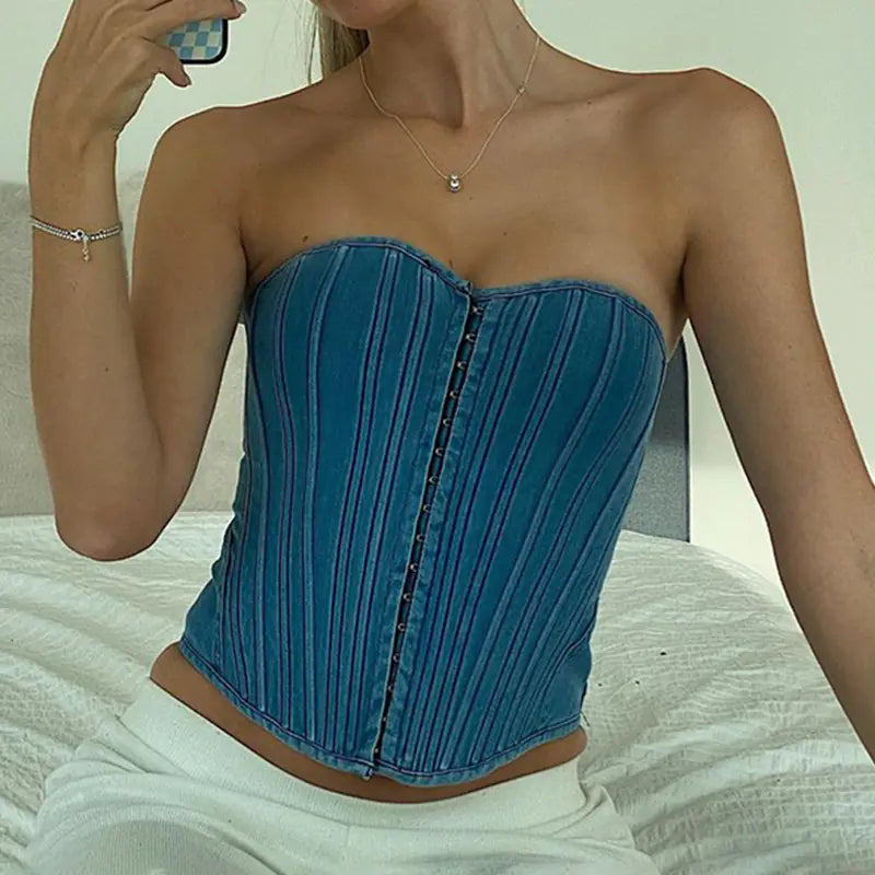 Minna Denim Corset Top