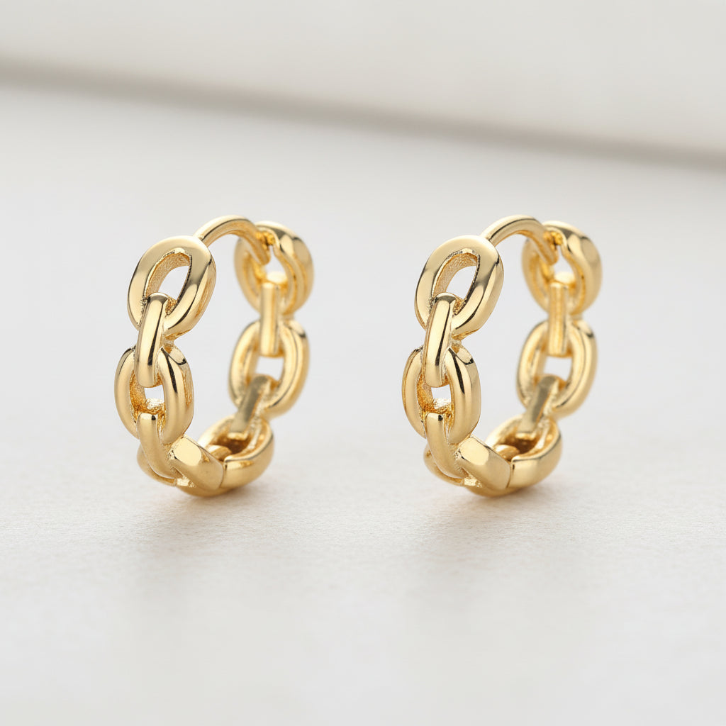 Miranda Chain Hoop Earrings