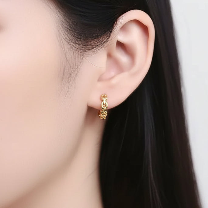 Miranda Chain Hoop Earrings