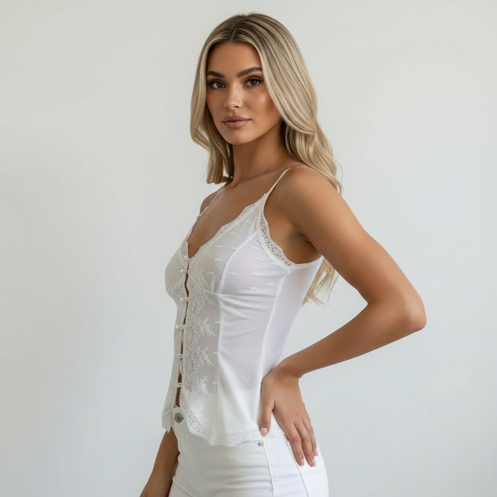 Aleena Lace V-neck Top